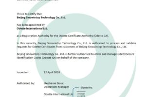 Odette国际组织为北京聚信万通科技有限公司颁发官方授权书